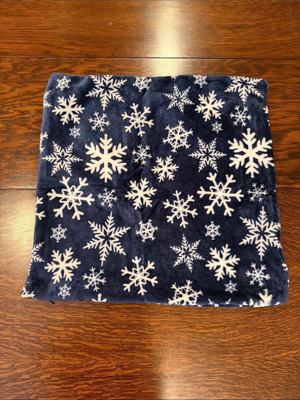 Navy Snowflake Plush Accent Pillow Cover new super soft